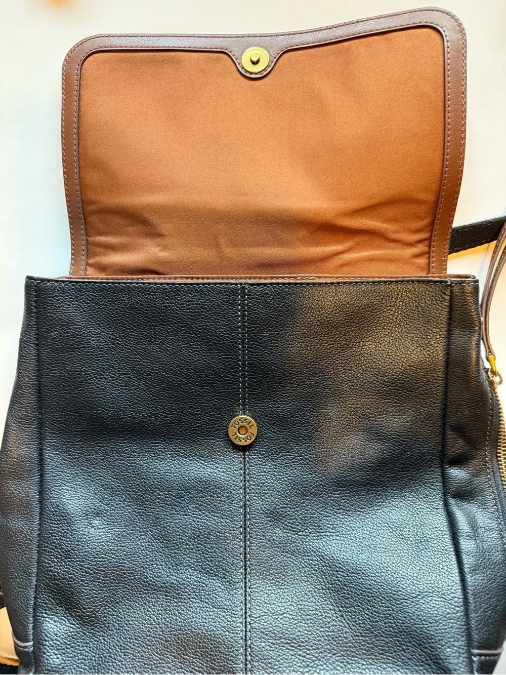 Fossil Black Leather Backpack – Excellent Condition - Picture 8 of 10